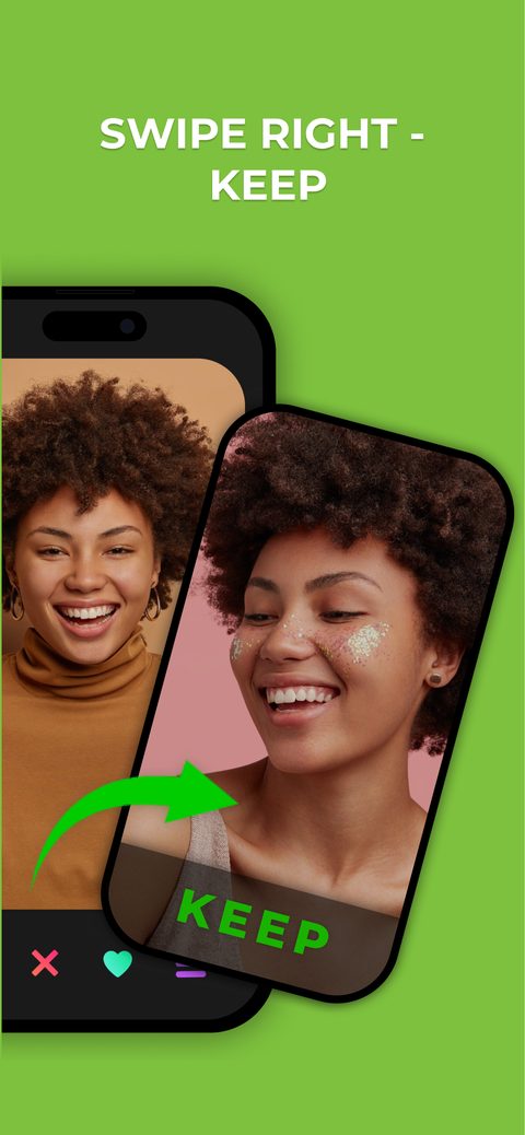 Swipe Photo Cleaner screenshot showing deletion review and confirmation