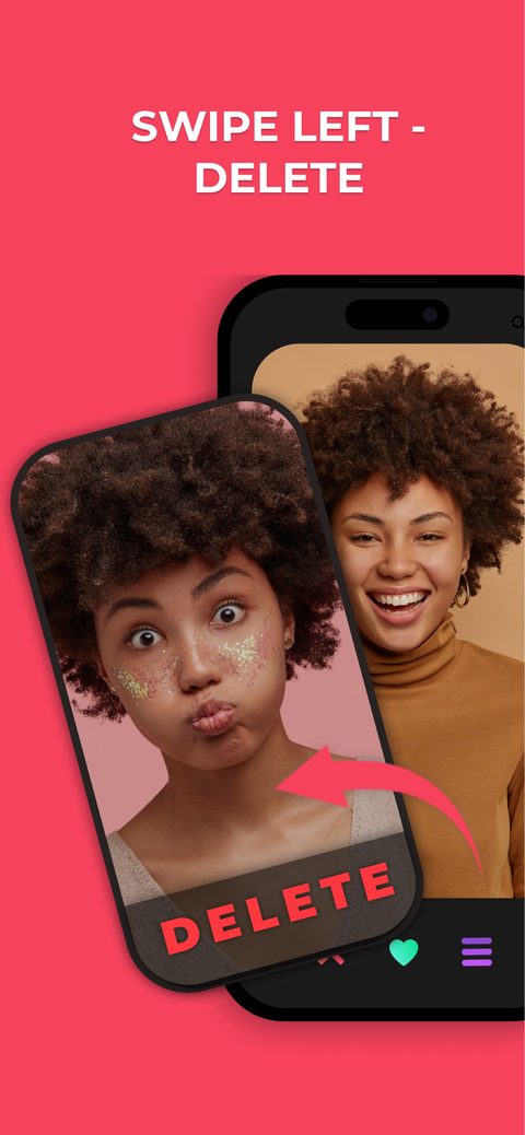 Swipe Photo Cleaner screenshot showing gallery cleanup statistics